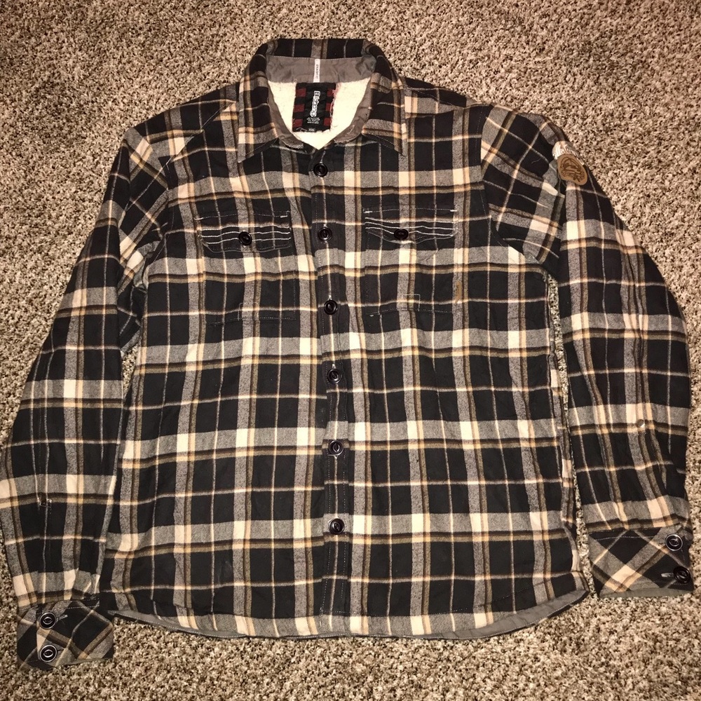 Billabong Plaid Flannel Button Down Jacket